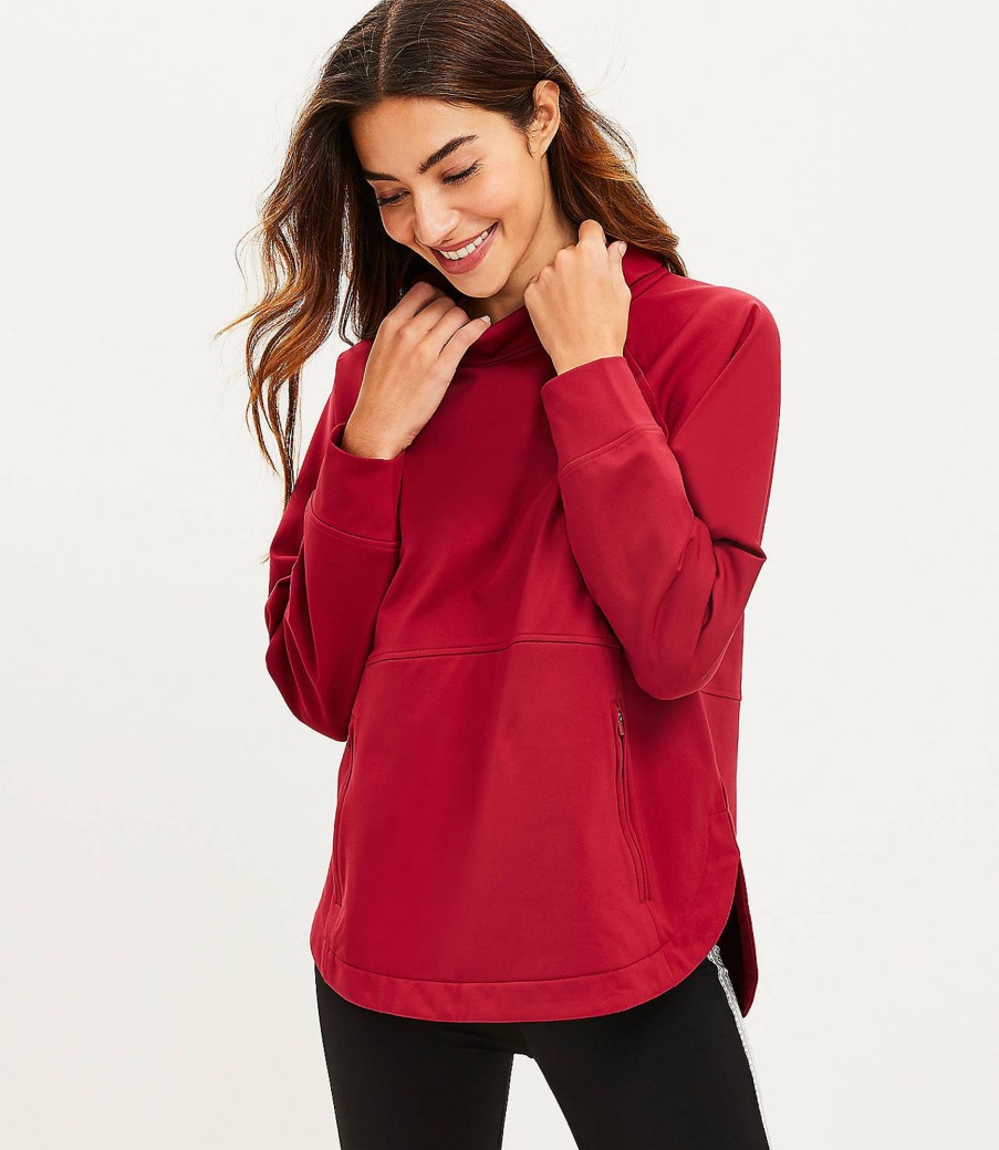 Clothing Loft | Lou & Grey Sporty Brushed Back Pocket Tunic Top Classic Rouge