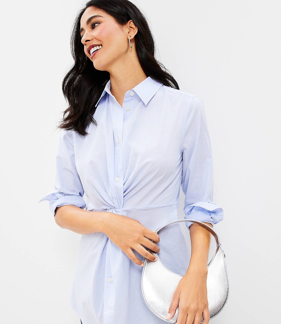 Clothing Loft | Twist Everyday Tunic Shirt Pale Lavender Luster