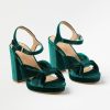 Accessories & Shoes Loft | Velvet Twist Platform Sandals Deep Tropic Green