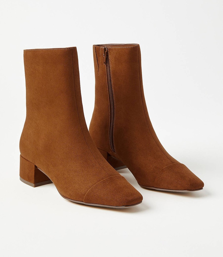 Accessories & Shoes Loft | Cap Toe Booties Chestnut Brown