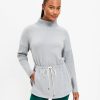 Clothing Loft | Lou & Grey Fluffy Fleece Drawstring Pocket Tunic Top Cinder Grey Heather