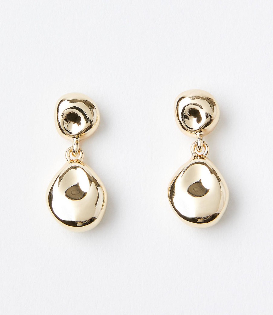 Accessories & Shoes Loft | Hammered Drop Earrings Gold