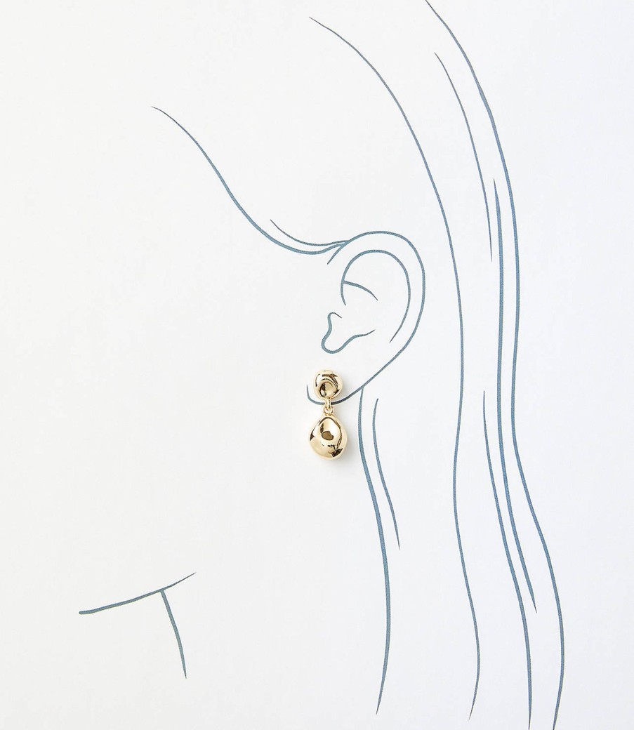 Accessories & Shoes Loft | Hammered Drop Earrings Gold