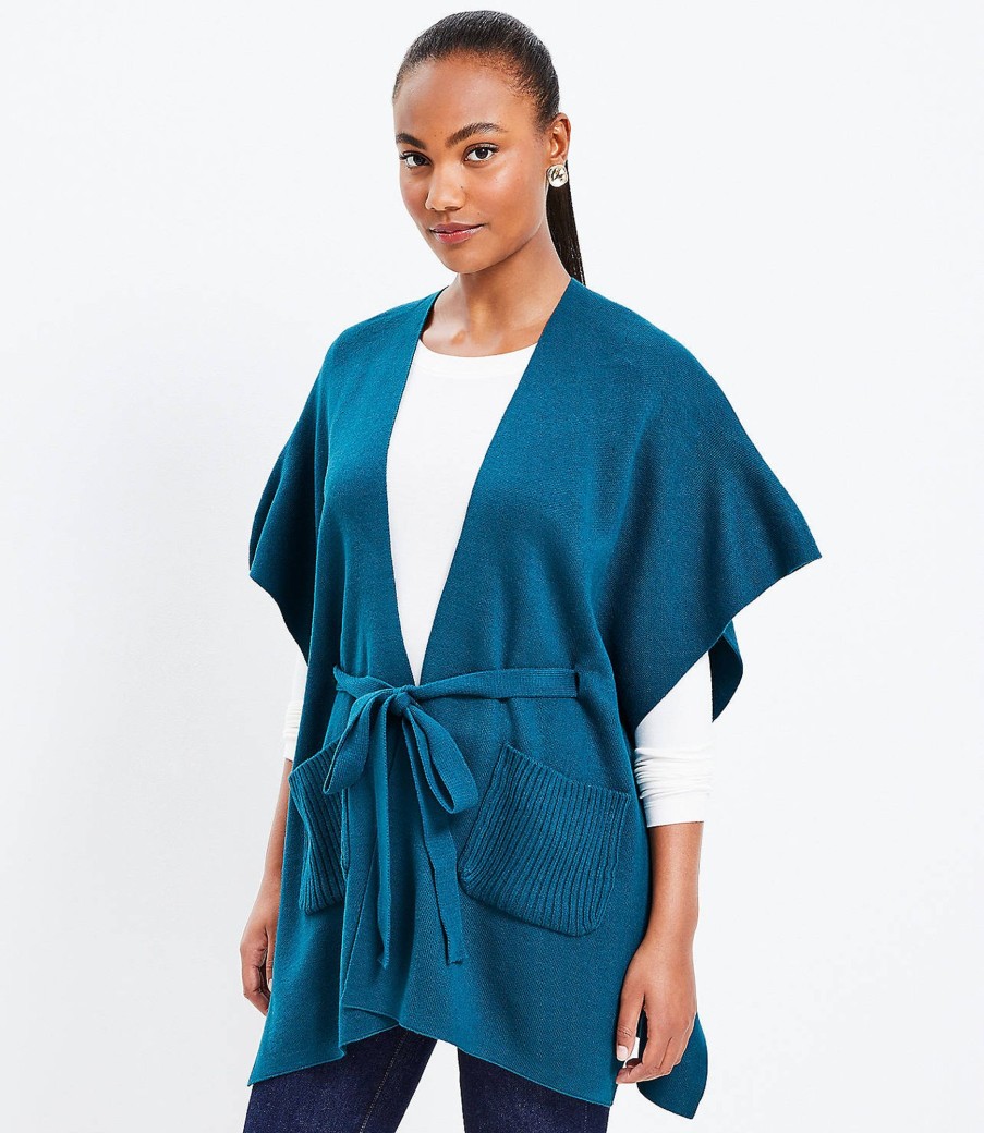 Accessories & Shoes Loft | Ribbed Pocket Wrap Teal Shadow