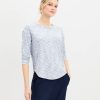 Clothing Loft | Lou & Grey Marled Ribbed Shirttail Top Blue Multi