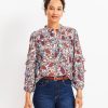 Clothing Loft | Peacock Ruffle Button Blouse White