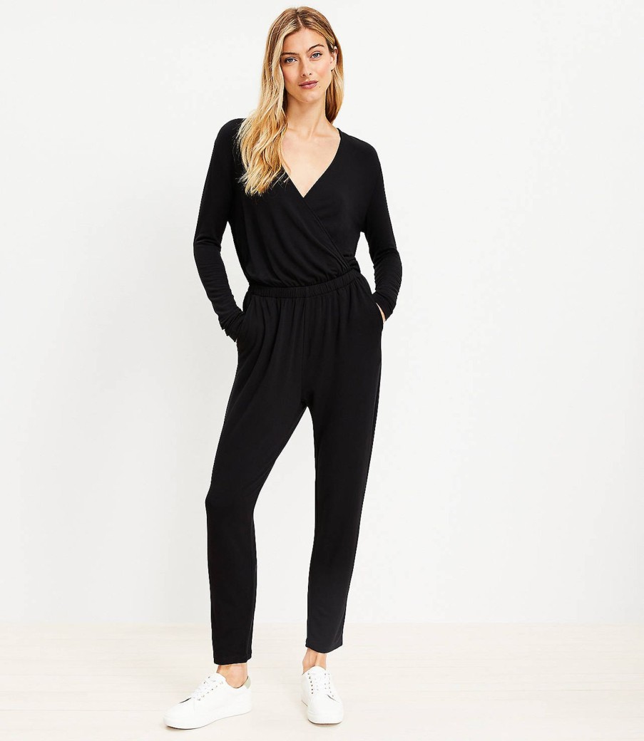 Clothing Loft | Lou & Grey Signature Soft Blend Crossover Jumpsuit Black