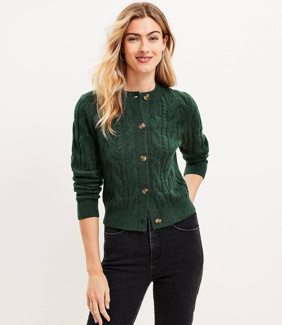 Clothing Loft | Cable Cardigan Deep Tropic Green