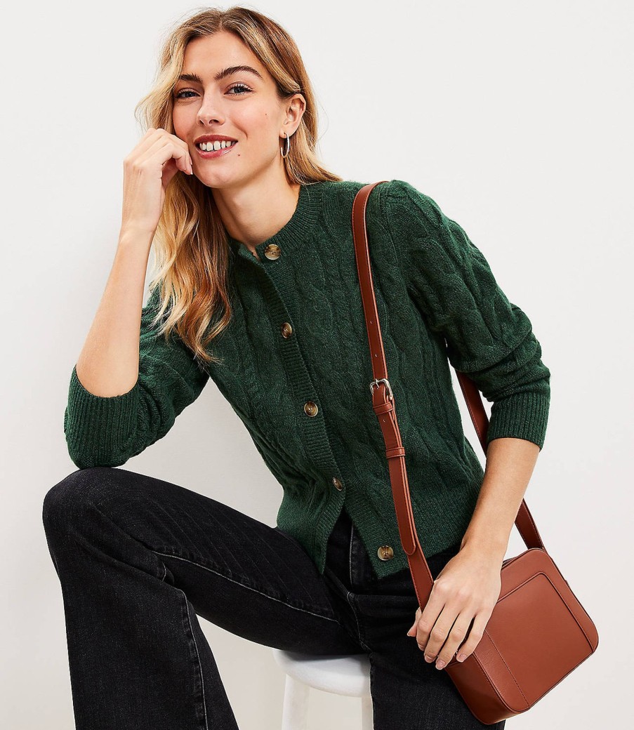 Clothing Loft | Cable Cardigan Deep Tropic Green