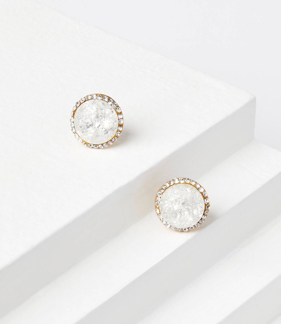 Accessories & Shoes Loft | Sparkle Stud Earrings Whisper White