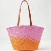 Accessories & Shoes Loft | Ombre Raffia Tote Bag Melrose Pink