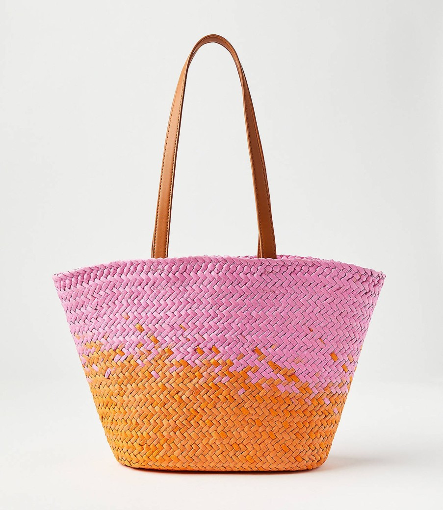 Accessories & Shoes Loft | Ombre Raffia Tote Bag Melrose Pink