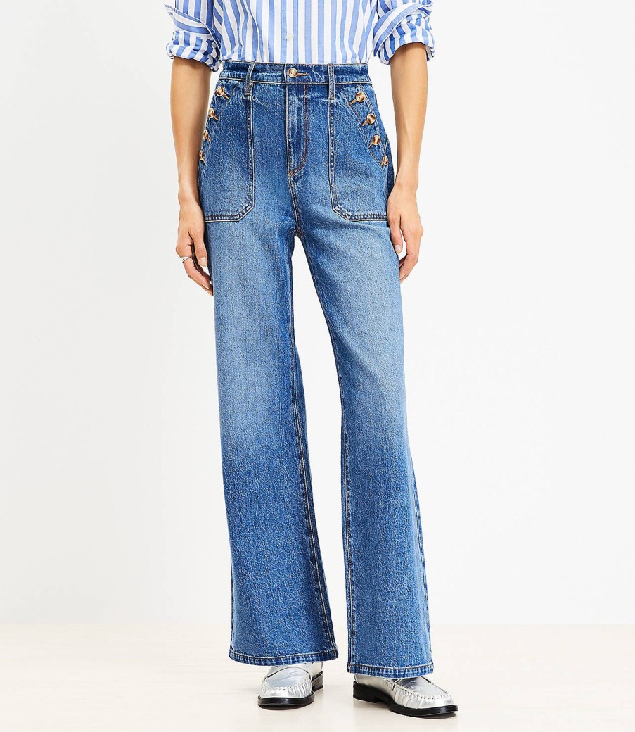 Clothing Loft | Mariner High Rise Wide Leg Jeans In Vivid Light Indigo Wash