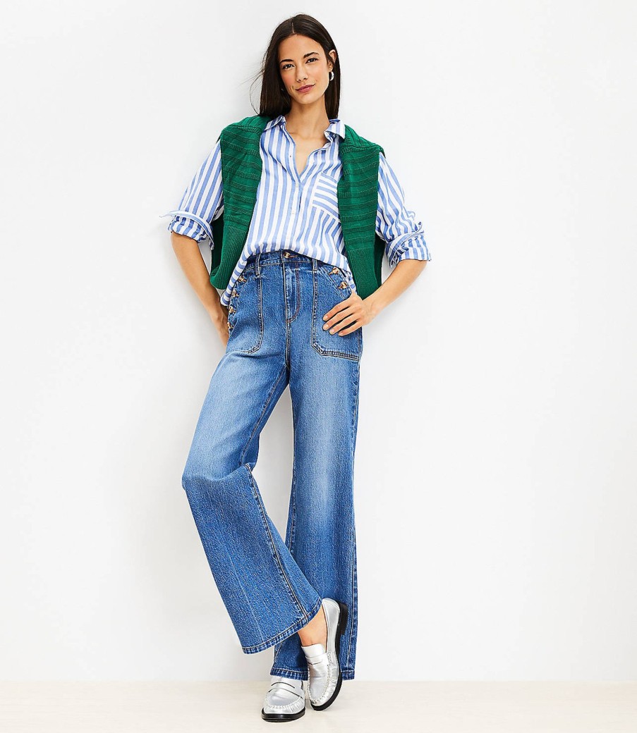 Clothing Loft | Mariner High Rise Wide Leg Jeans In Vivid Light Indigo Wash