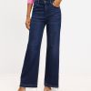 Clothing Loft | Unpicked Hem High Rise Wide Leg Jeans In Rinse Overdye Wash