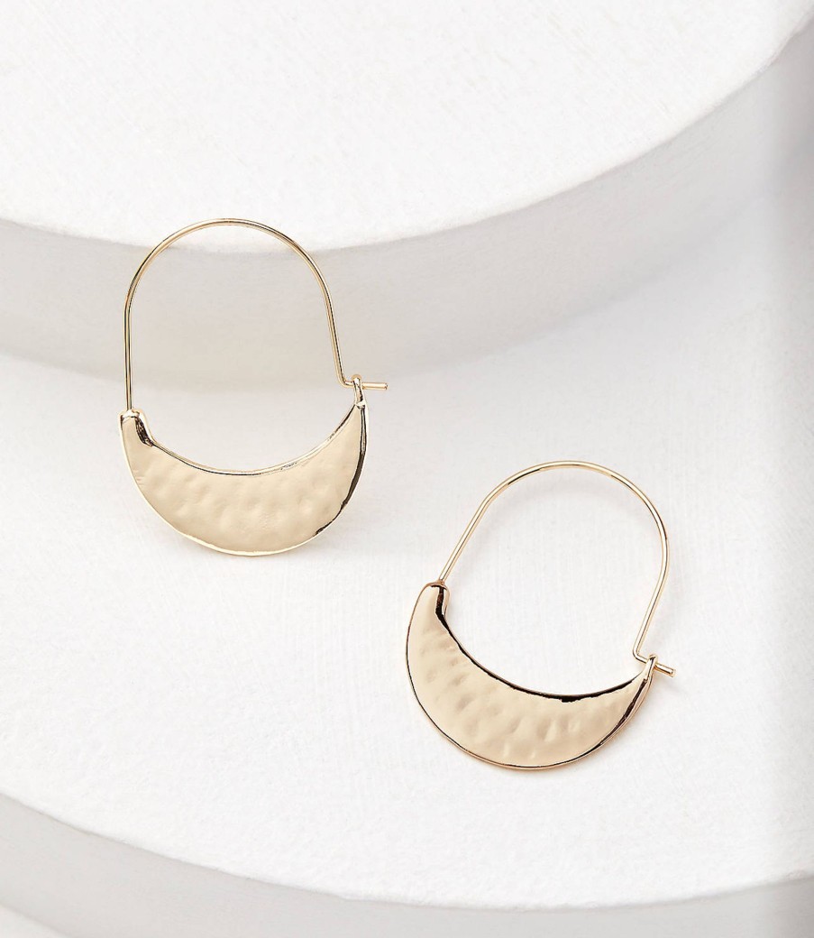 Accessories & Shoes Loft | Crescent Hoop Earrings Goldtone