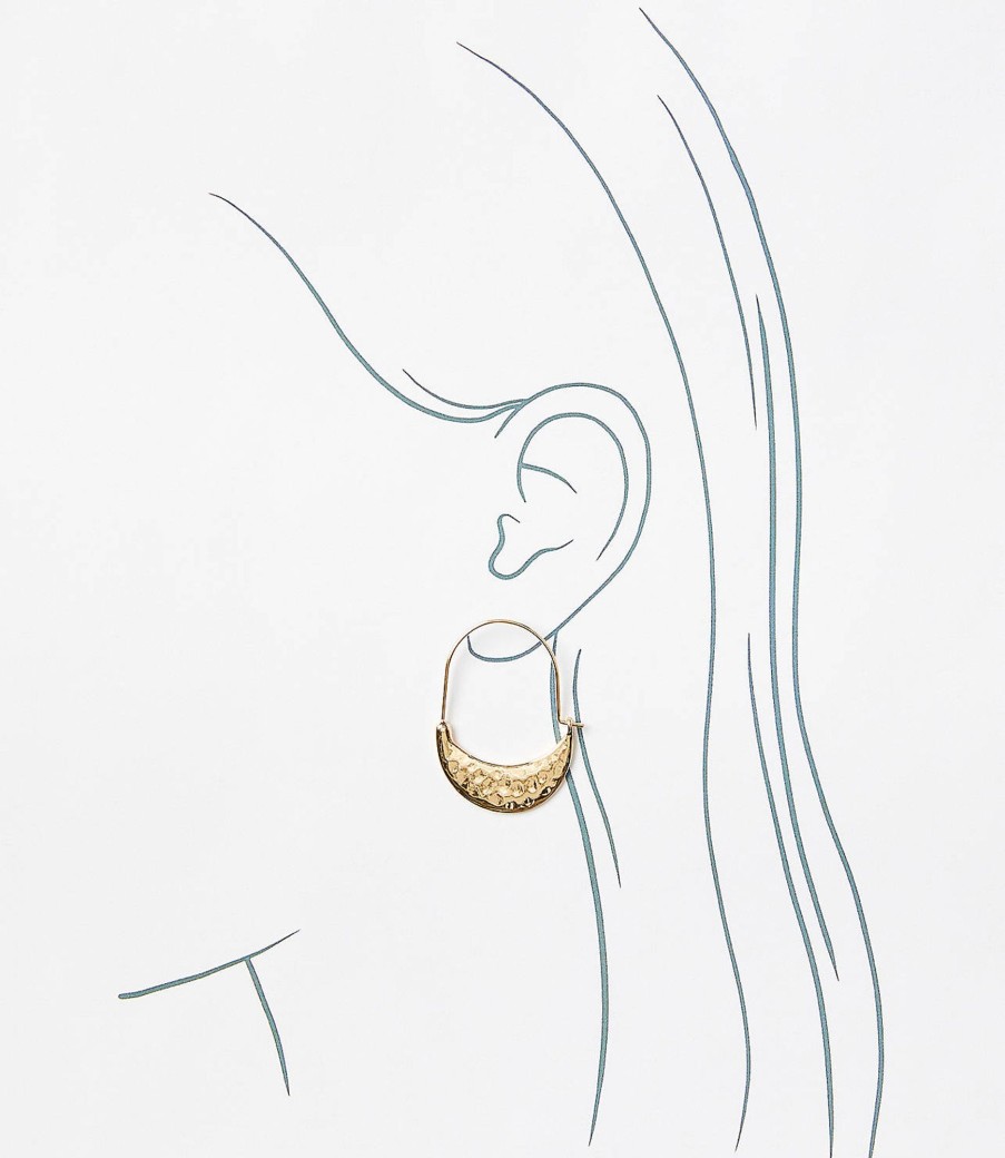 Accessories & Shoes Loft | Crescent Hoop Earrings Goldtone