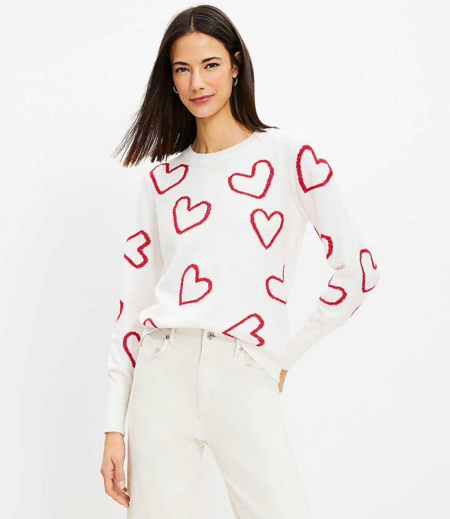 Clothing Loft | Heart Sweater Whisper White