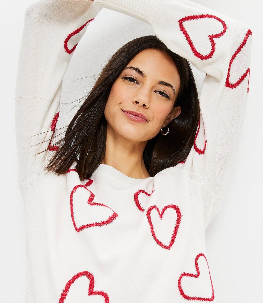 Clothing Loft | Heart Sweater Whisper White