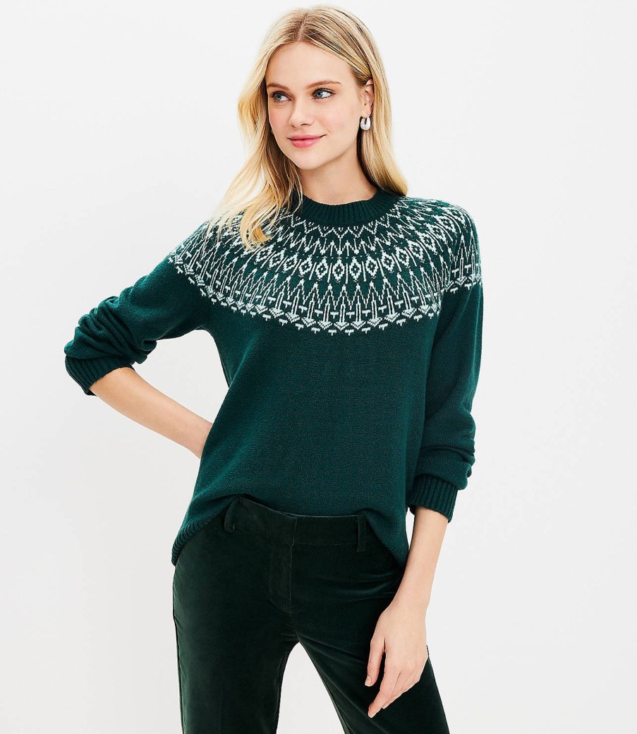 Clothing Loft | Fair Isle Everyday Sweater Deep Tropic Green