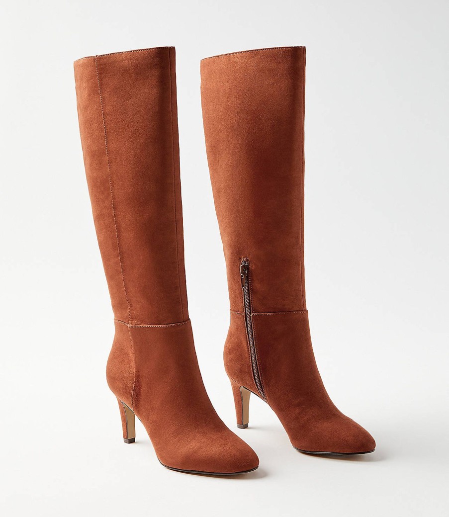 Accessories & Shoes Loft | Seamed Heeled Tall Boots Chestnut Brown