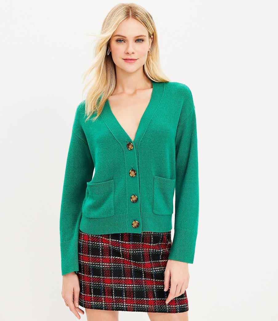 Clothing Loft | V-Neck Pocket Cashmere Cardigan Tranquility Green