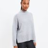 Clothing Loft | Mock Neck Poncho Sweater Cobblestone Heather