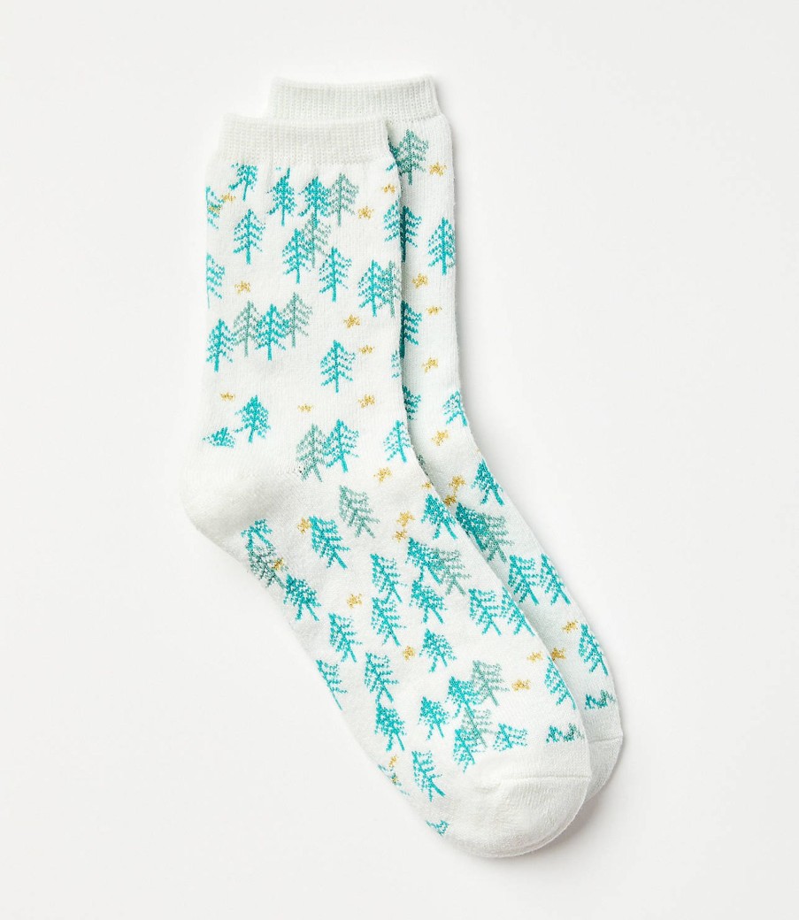 Accessories & Shoes Loft | Tree Cozy Crew Socks Whisper White