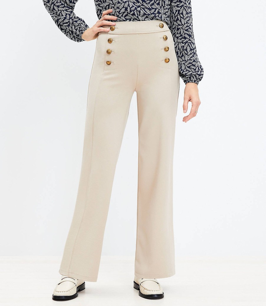 Clothing Loft | Mariner Wide Leg Pants In Twill Sandy Cove