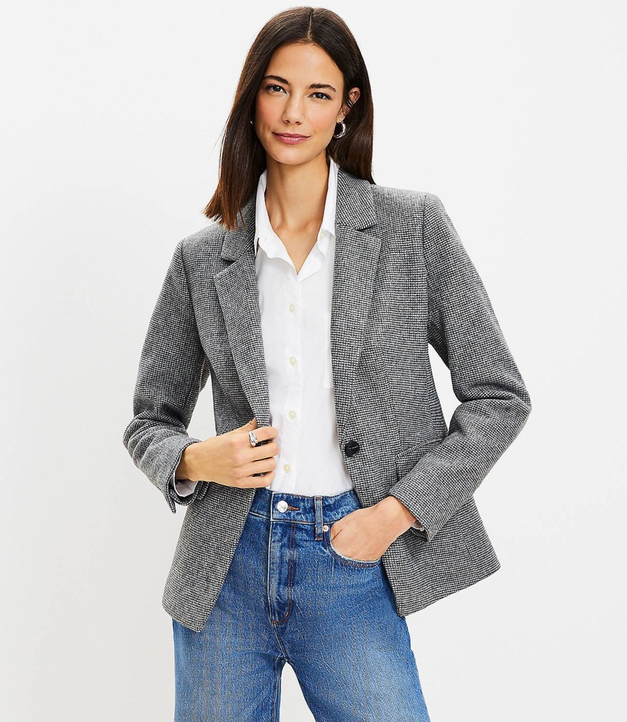 Clothing Loft | Brushed Knit Modern Blazer Grey Multi