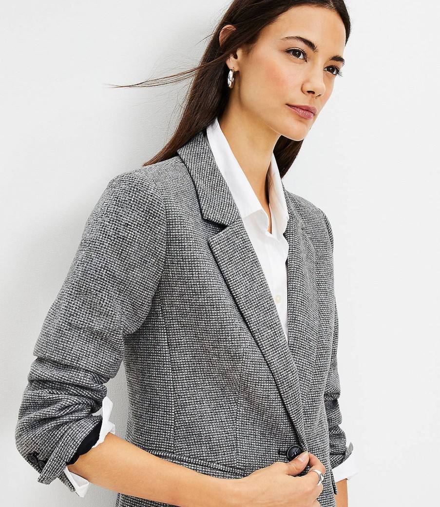 Clothing Loft | Brushed Knit Modern Blazer Grey Multi