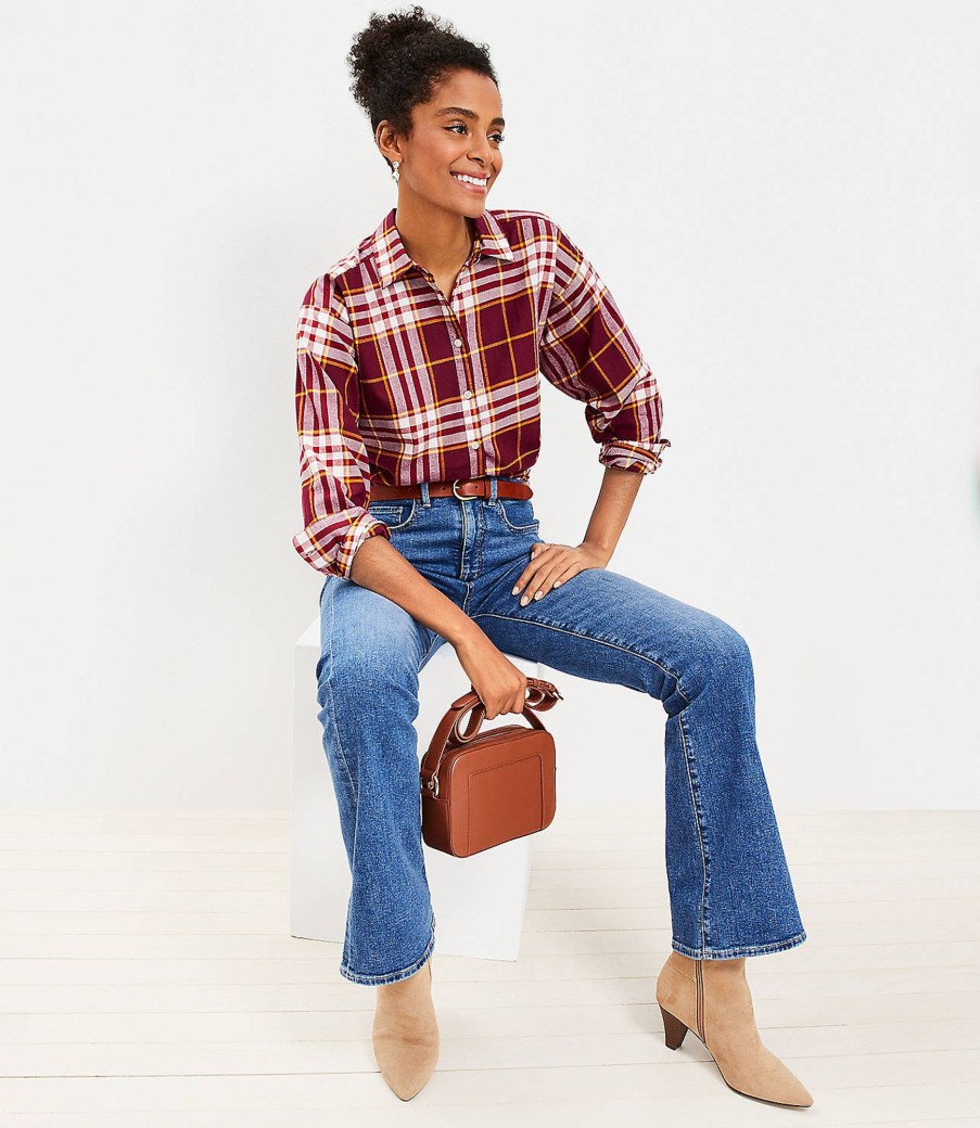 Clothing Loft | Plaid Flannel Oversized Everyday Shirt Fresh Syrah