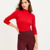 Clothing Loft | Lou & Grey Ribbed Signaturesoft Turtleneck Top Tango Red