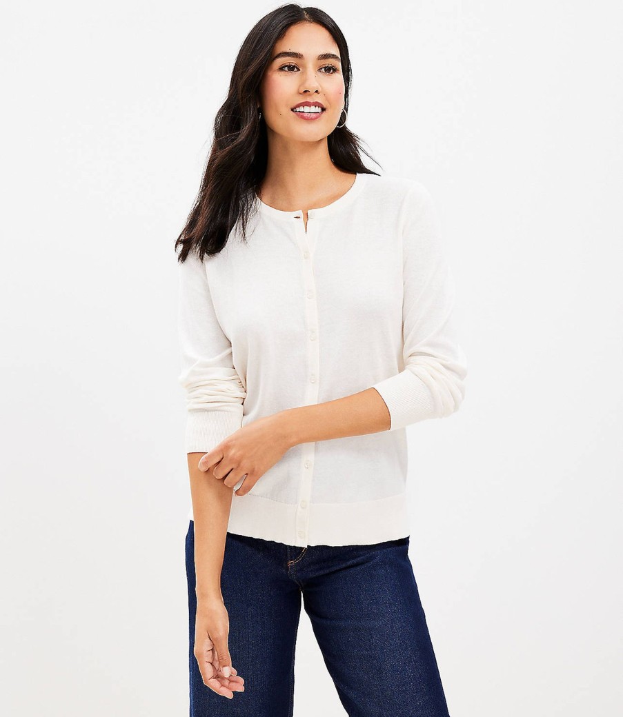 Clothing Loft | Crew Neck Cardigan Whisper White