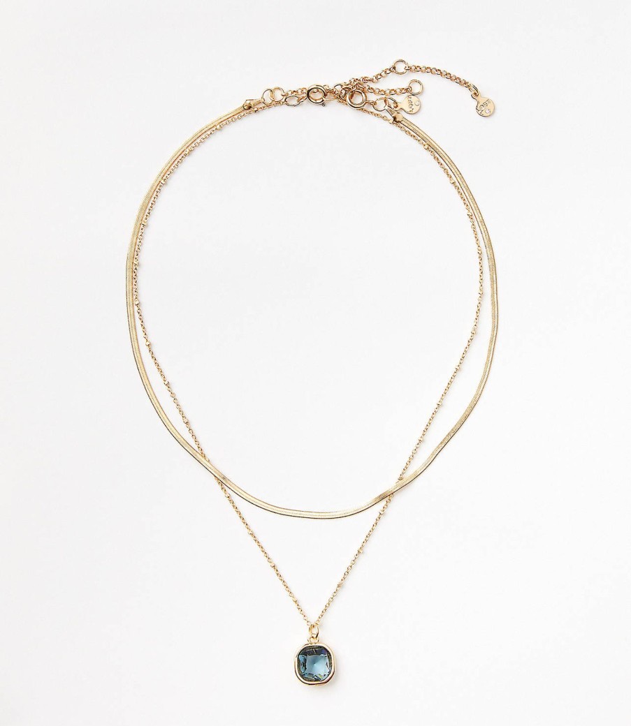 Accessories & Shoes Loft | Layered Necklace Teal Shadow