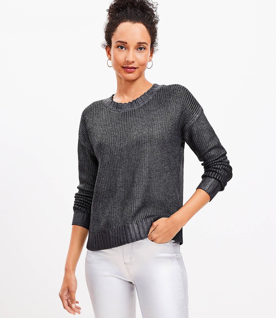 Clothing Loft | Shimmer Textured Sweater Black