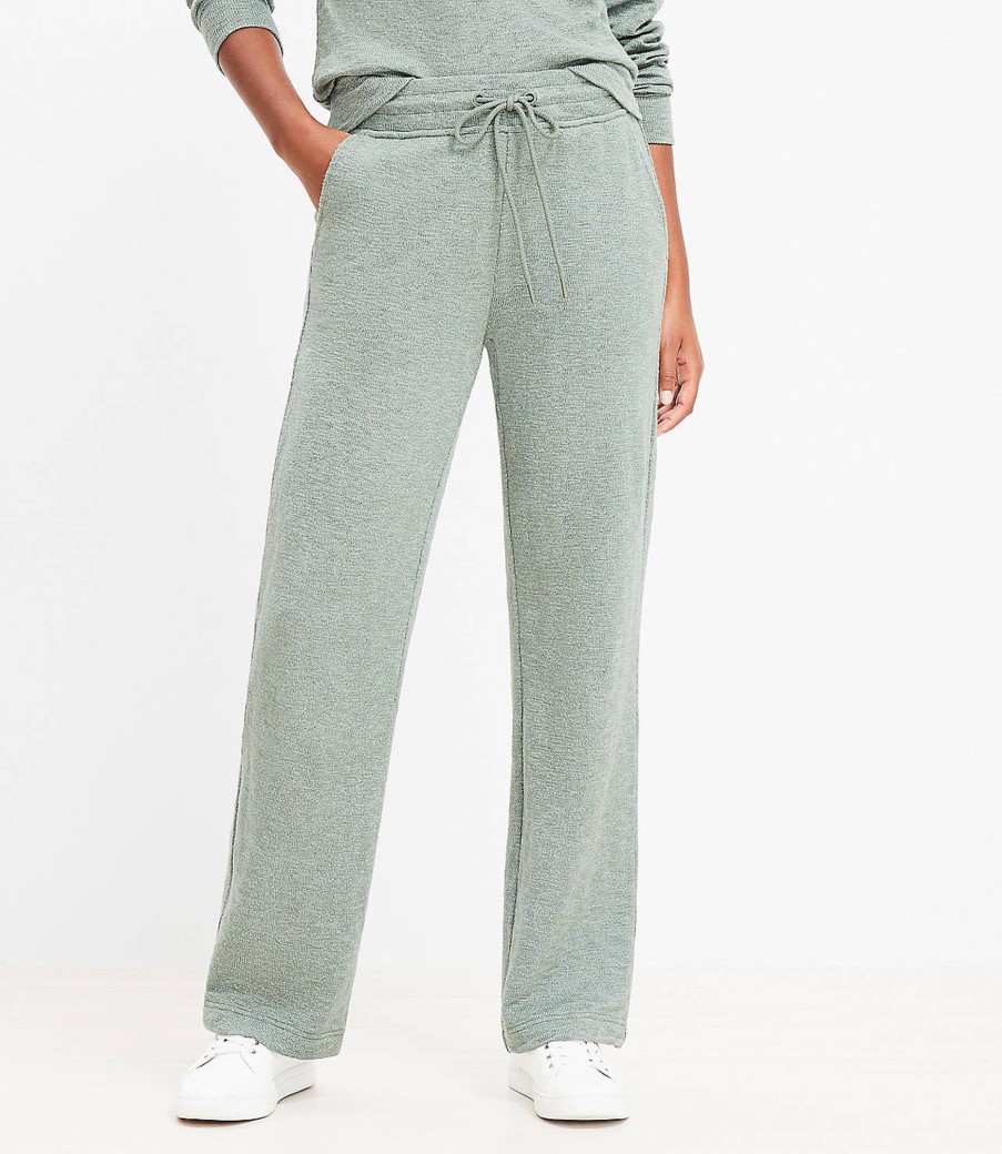 Clothing Loft | Lou & Grey Marled Wide Leg Sweatpants Green Marl