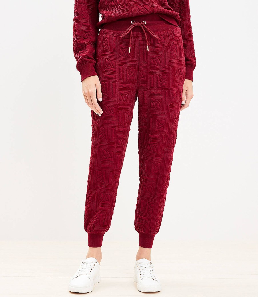 Clothing Loft | Lou & Grey Ampersand Jacquard Joggers Classic Rouge