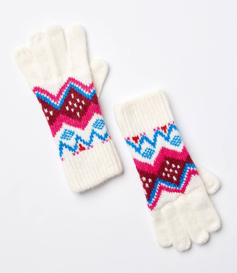 Accessories & Shoes Loft | Fair Isle Gloves Whisper White