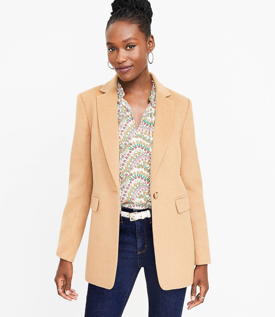 Clothing Loft | Long Modern Blazer Perfect Camel