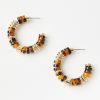 Accessories & Shoes Loft | Tortoiseshell Print Beaded Hoop Earrings Tortoise Shell Brown