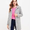 Clothing Loft | Boucle Funnel Neck Coat Black/White Multi