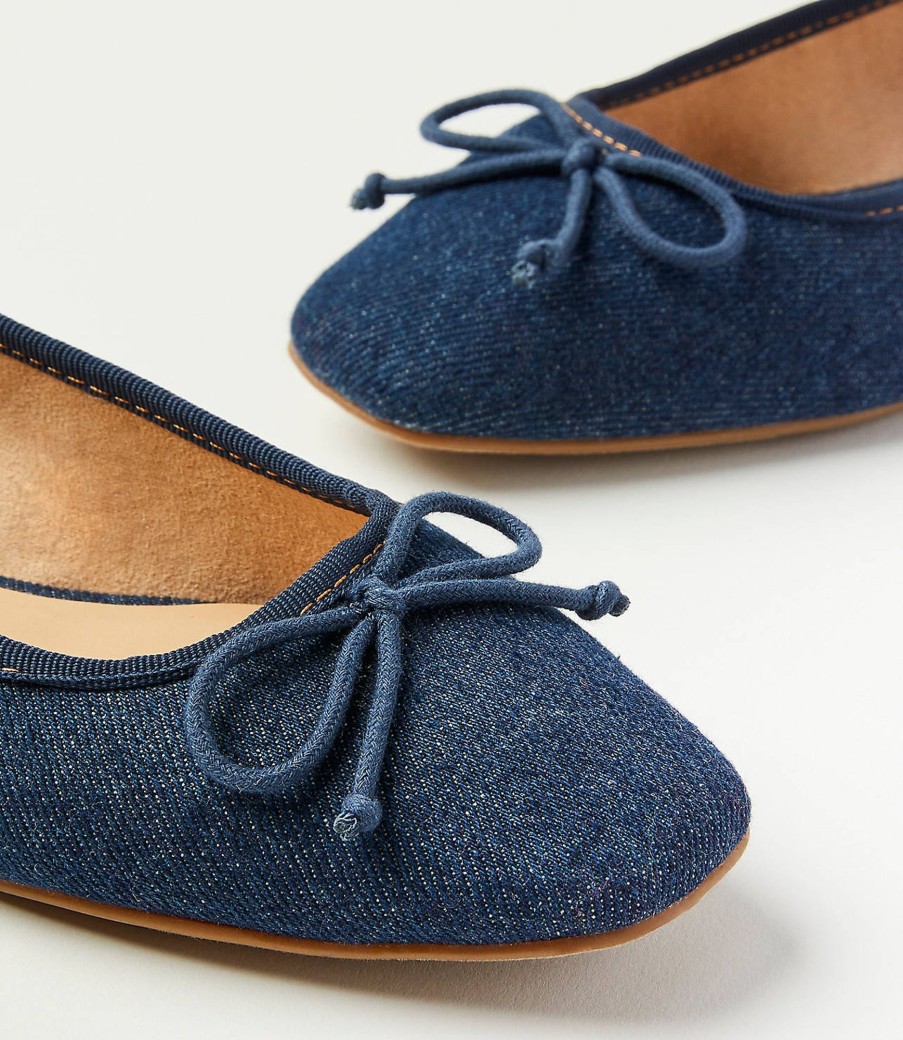 Accessories & Shoes Loft | Denim Ballet Flats Denim Blue Melange