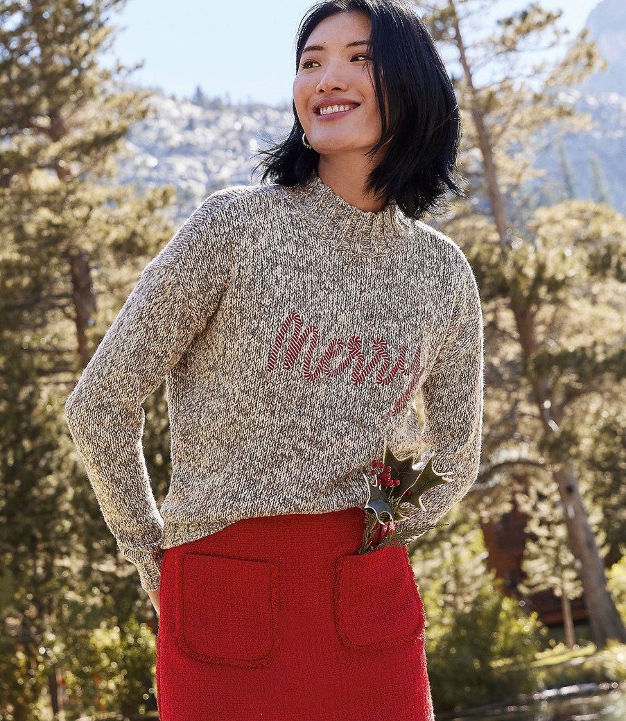 Clothing Loft | Textured Tweed Pocket Skirt Tango Red