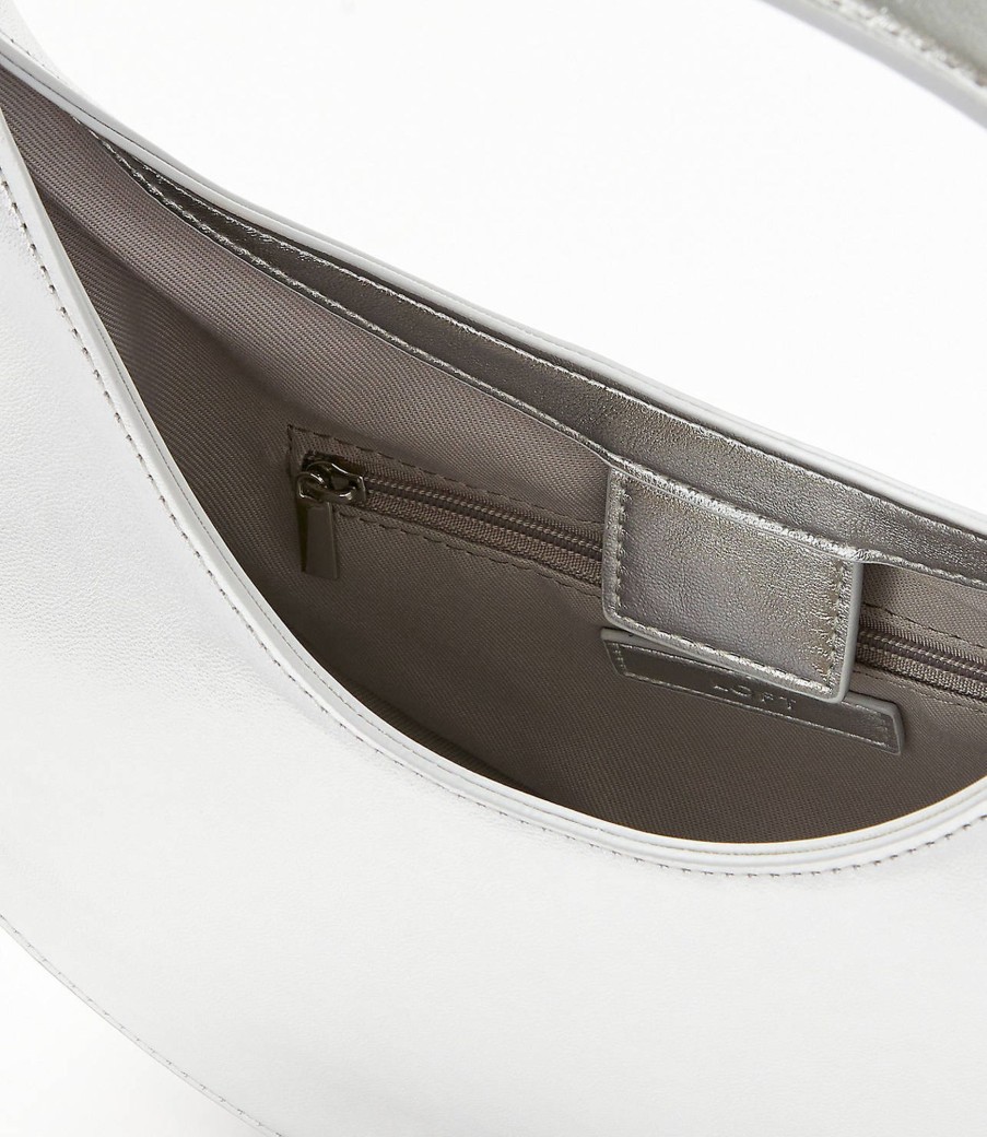 Accessories & Shoes Loft | Metallic Crescent Crossbody Bag Silvertone