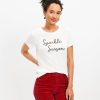 Clothing Loft | Sparkle Season Sequin Everyday Crew Tee Whisper White