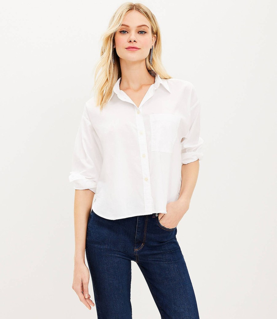 Clothing Loft | Cropped Everyday Pocket Shirt White