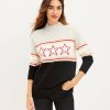 Clothing Loft | Lou & Grey Star Stripe Mock Neck Sweater Pebble Grey Heather