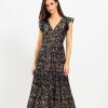 Clothing Loft | Sequin Flutter Tiered Midi Dress Multi