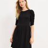 Clothing Loft | Shirred Sleeve Swing Dress Black